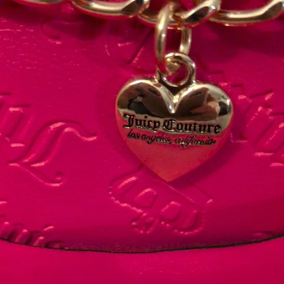 Nwt Juicy Couture Hot Pink Shoulder Bag with Gold Chain - Picture 6 of 16